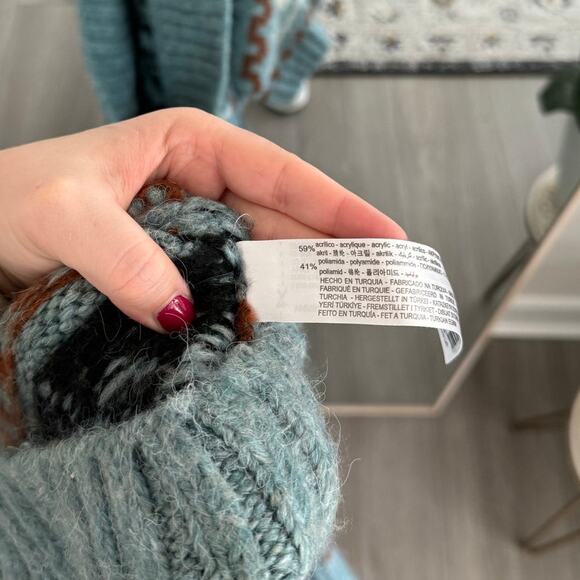 Zara Oversized Knit Jacquard Tree Turtleneck Sweater - Picture 5 of 5